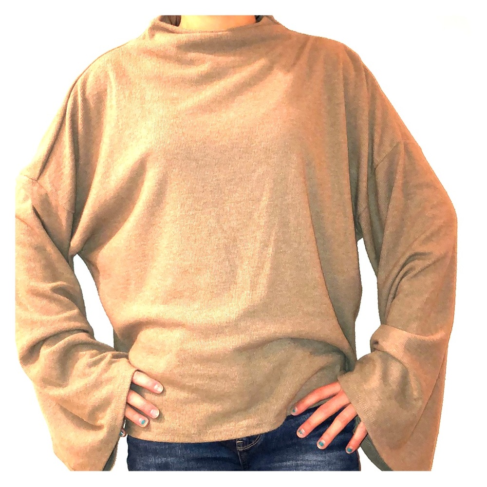 tan blouse
